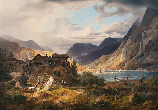 Paisaje noruego montañoso de Andreas Achenbach