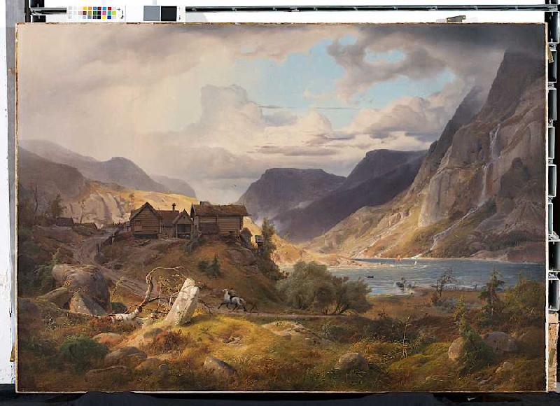 Norwegische Gebirgslandschaft de Andreas Achenbach