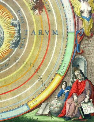 An Astronomer, detail from a map of the planets, from 'A Celestial Atlas, or The Harmony of the Univ de Andreas Cellarius