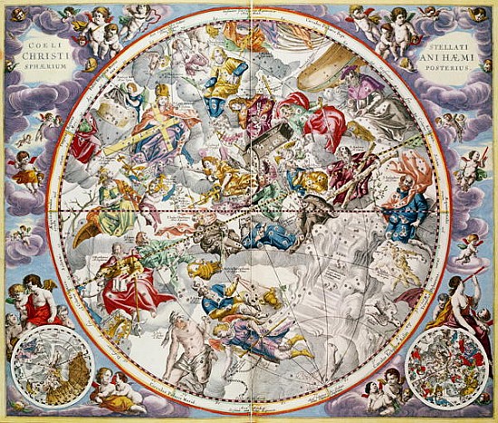 Map of the Christian Constellations as depicted Julius Schiller, from ''The Celestial Atlas, or The  de Andreas Cellarius
