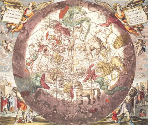 Northern (Boreal) Hemisphere, from 'Atlas Coelestis', engraved by Pieter Schenk (1660-1719) and Gera de Andreas Cellarius