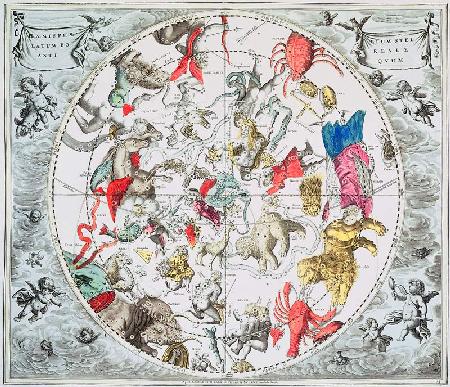 Celestial Planisphere Showing the Signs of the Zodiac, from ''The Celestial Atlas, or The Harmony of