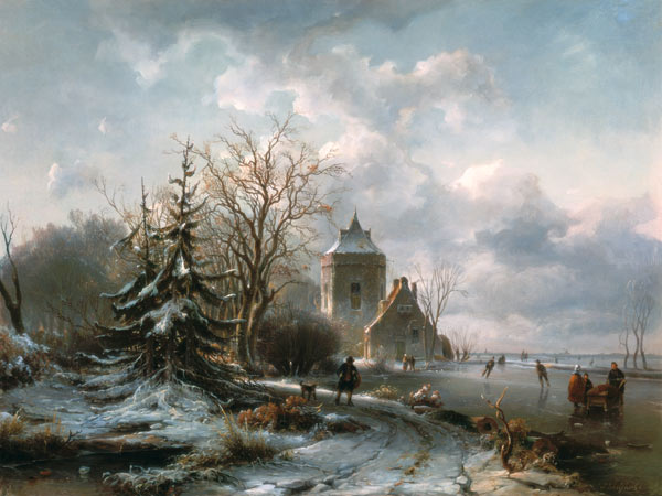 Winter Scene, 19th century de Andreas Schelfhout