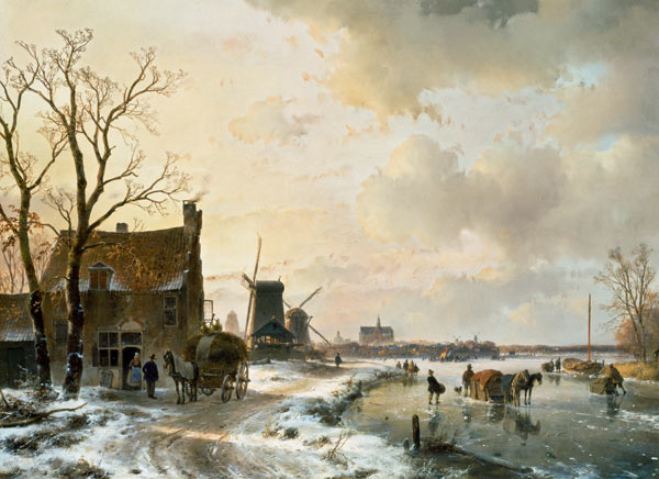 Winter scene de Andreas Schelfhout