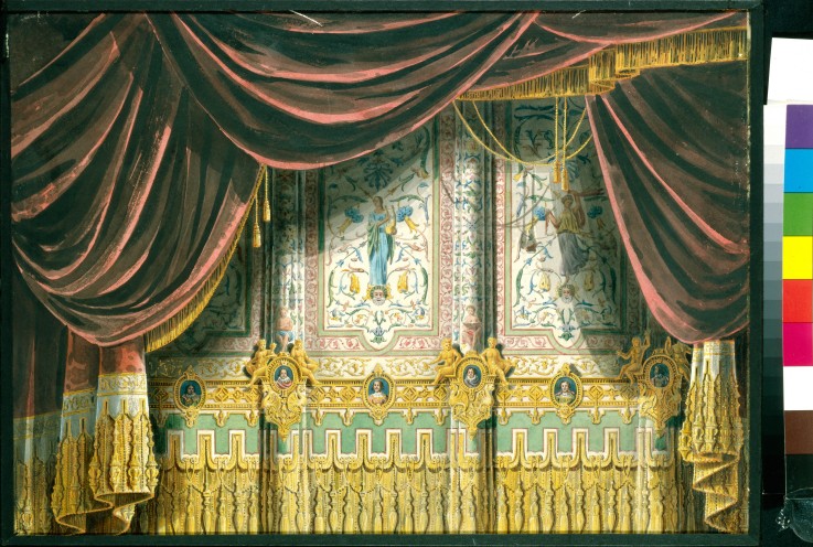 Sketch for the curtain for the Michael Theatre in Saint Petersburg de Andreas Leonhard Roller
