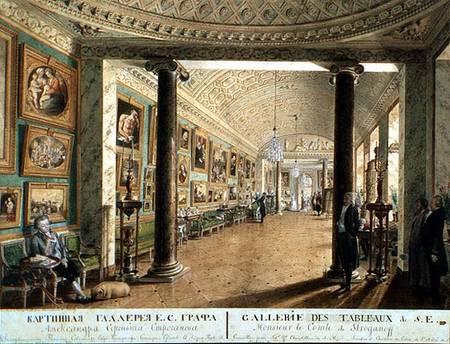 The Picture Gallery in the Stroganov Palace in St. Petersburg, 1793 (pen, brush de Andrei Nikiforovich Voronikhin