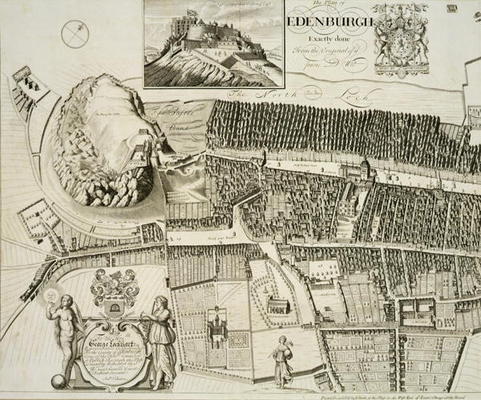 Plan of Edinburgh, pub. by John Smith (c.1652-1742) c.1710 (engraving) de Andrew Johnston