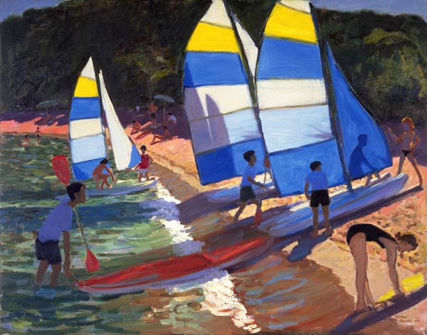 Sailboats, South of France, 1995 (oil on canvas)  de Andrew  Macara