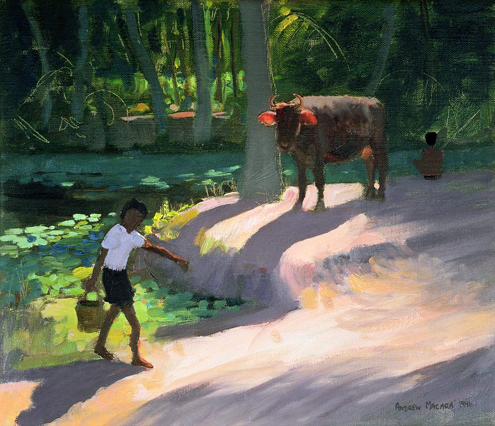 Kerala Backwaters, India, 1996 (oil on canvas)  de Andrew  Macara