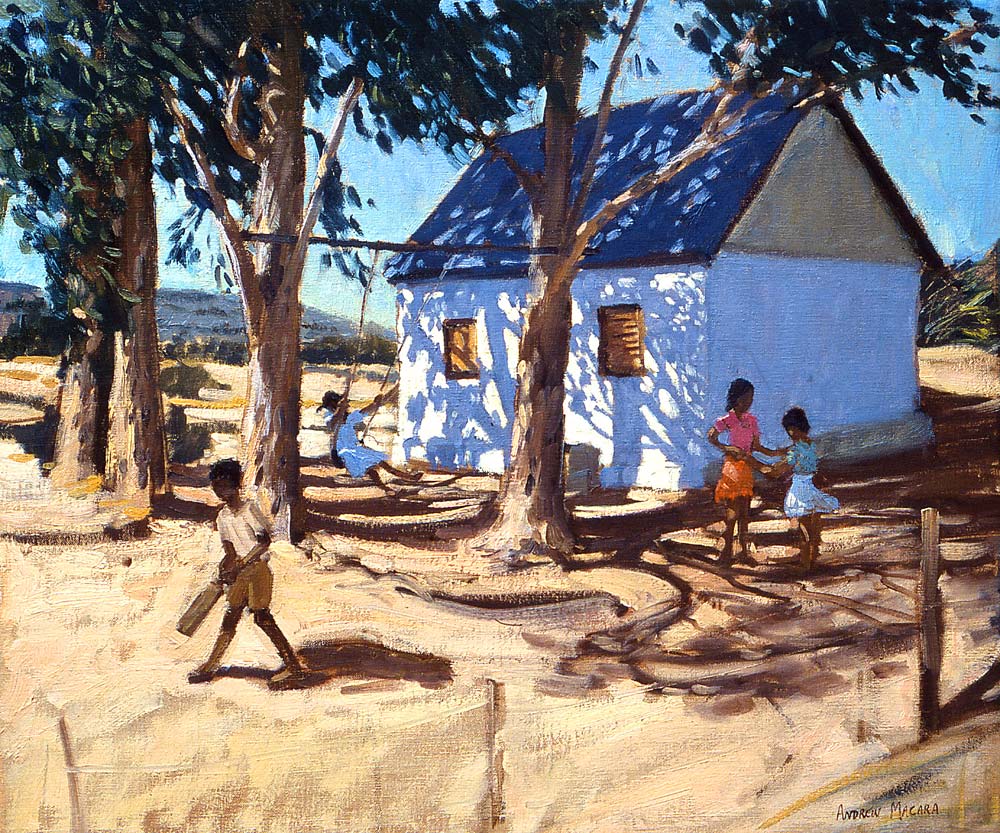 Little white house, Karoo, South Africa (oil on canvas)  de Andrew  Macara