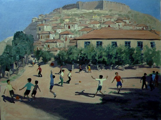 Football, Lesbos, 1998 (oil on canvas)  de Andrew  Macara