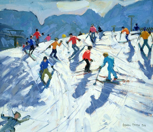 Busy Ski Slope, Lofer, 2004 (oil on canvas)  de Andrew  Macara