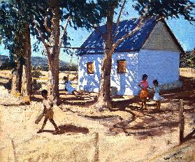 Little white house, Karoo, South Africa (oil on canvas) 