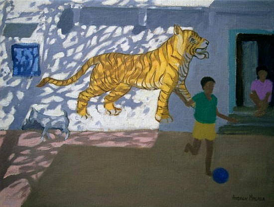Tiger, India (oil on canvas)  de Andrew  Macara
