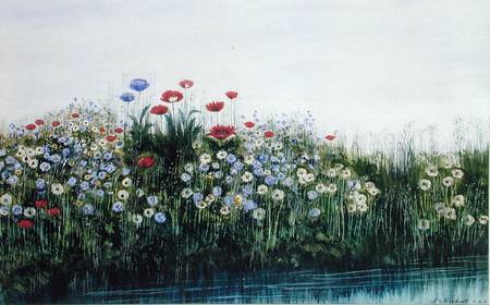 Poppies by a Stream de Andrew Nicholl