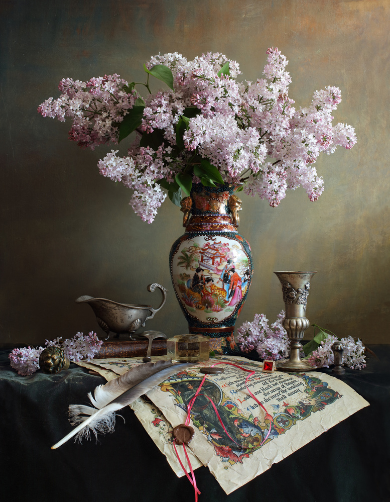 Still life with lilac flowers de Andrey Morozov