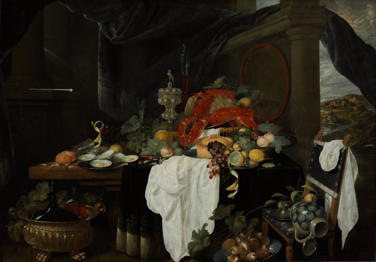 Pronk Still Life with Fruit, Oyters, and Lobsters de Andries Benedetti