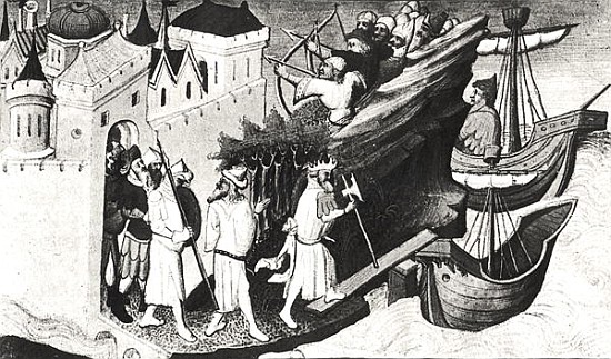 Expedition against the Island of Cipangu (Japan) from the Livre des Merveilles du Monde, c.1410-12 de (and workshop) Boucicaut Master