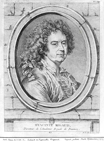 Portrait of Hyacinthe Rigaud, 1752-65 de Ange Laurent de Lalive de Jully
