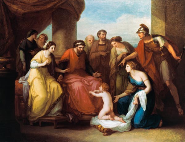 The young Pyrrhus asks the illyrischen king Glauki de Angelica Kauffmann