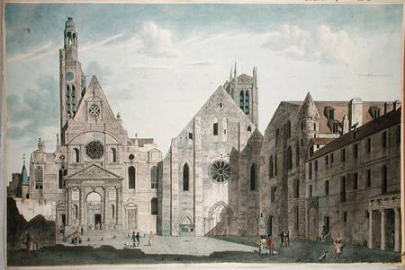 Facades of the Churches of St. Genevieve and St. Etienne du Mont, Paris de Angelo Garbizza