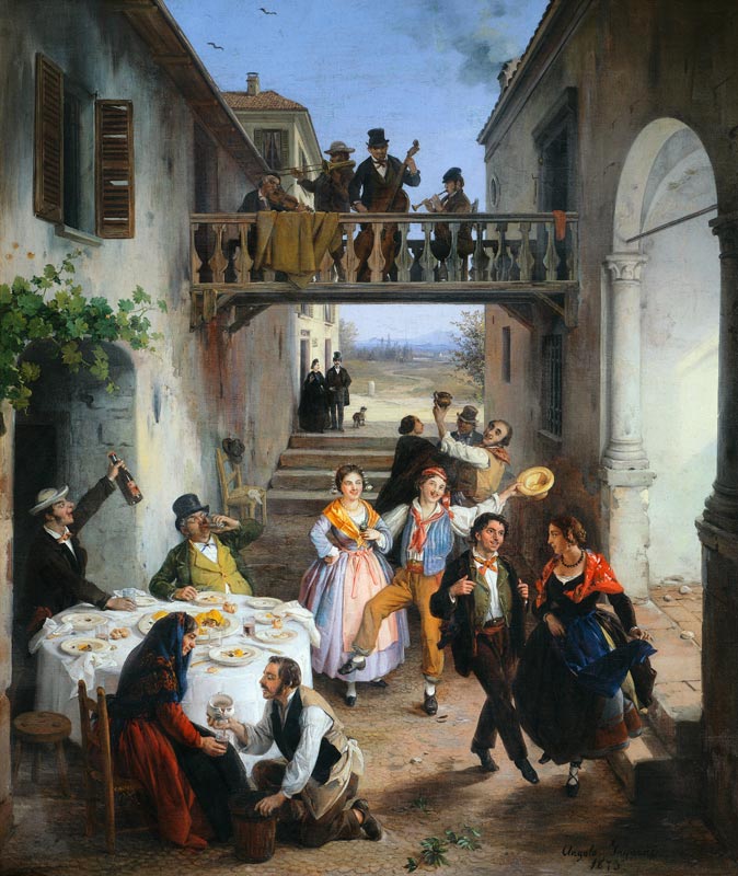 A Wedding at Brianza de Angelo Inganni