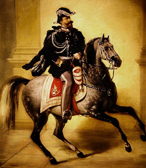 Equestrian Portrait of Victor Emmanuel II of Italy de Angelo Inganni