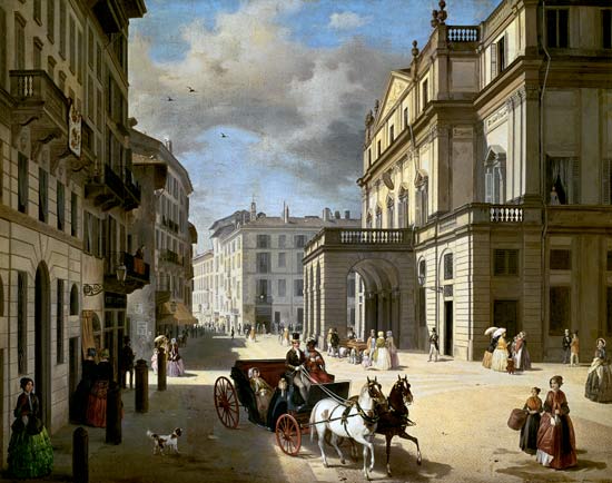 Front of La Scala Theatre de Angelo Inganni