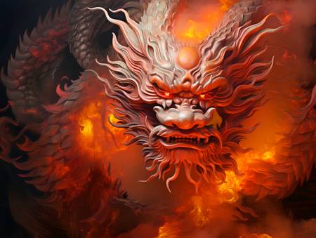 Dragón chino de fuego. Año del Dragón.