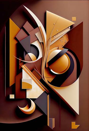 Reflejos de chocolate. Cara abstracta geomática. Arte mural