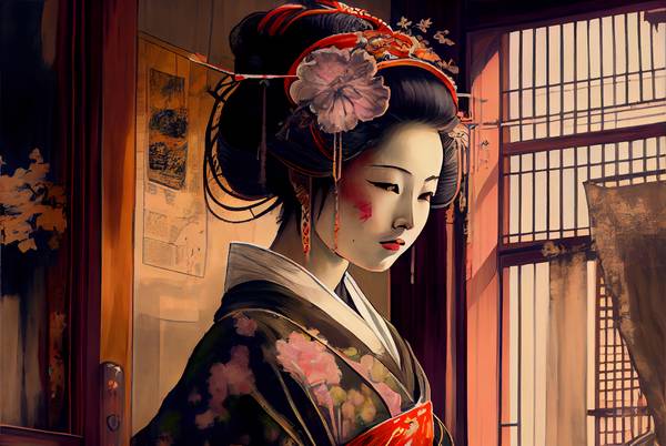 Historia entretejida: geishas tradicionales con trajes auténticos de Anja Frost