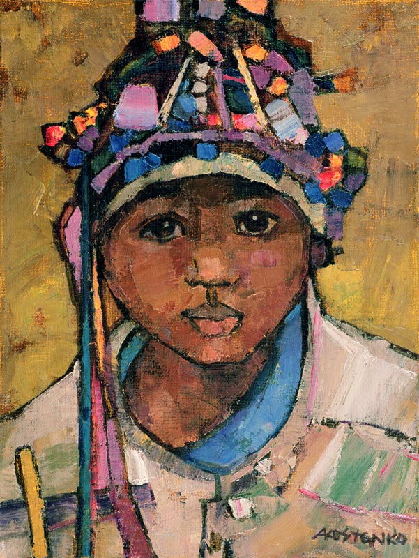 Portrait of a Boy (oil on canvas)  de Anna  Kostenko
