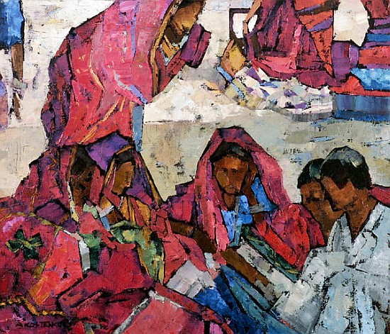 Sitting Women in Pink (oil on canvas)  de Anna  Kostenko
