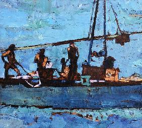 Egyptian Fishermen (oil on canvas) 