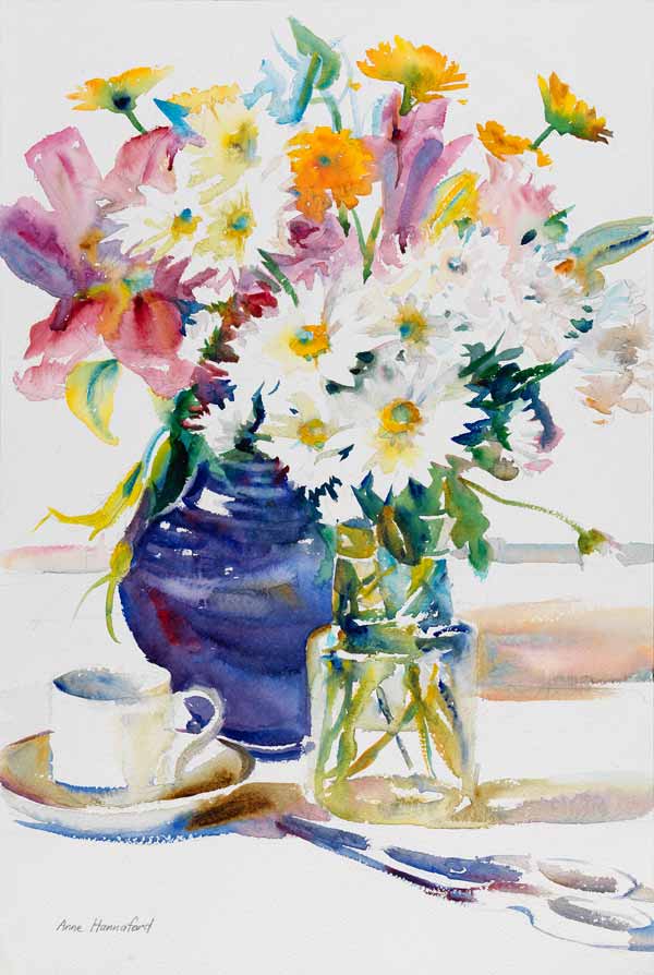 Daisies and Lillies de Anne Hannaford 