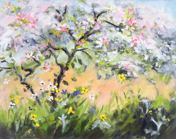 Flores de primavera (óleo sobre lienzo) de Anne  Durham