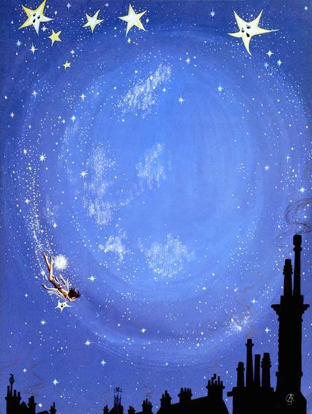 Illustration for ''Peter Pan'' by J.M. Barrie (gouache on paper) 