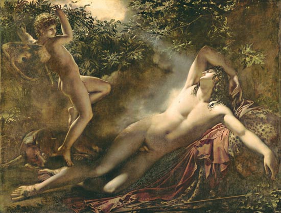 The sleep of the Endymion de Anne-Louis Girodet de Roucy-Trioson