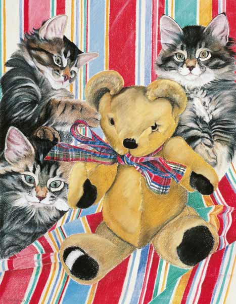 Kittens and teddy de Anne  Robinson