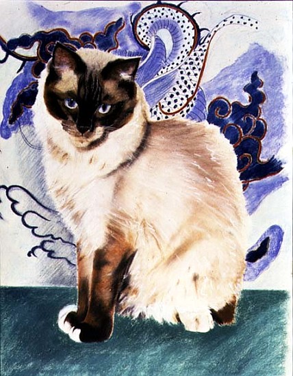 Oriental Cat (pastel on paper)  de Anne  Robinson