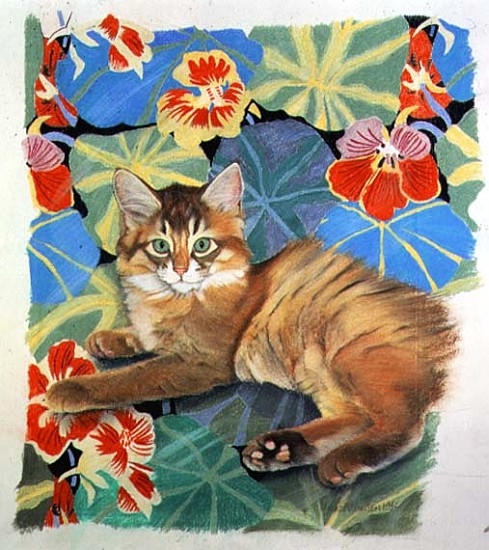 Sootsy and Dufy Fabric (pastel on paper)  de Anne  Robinson