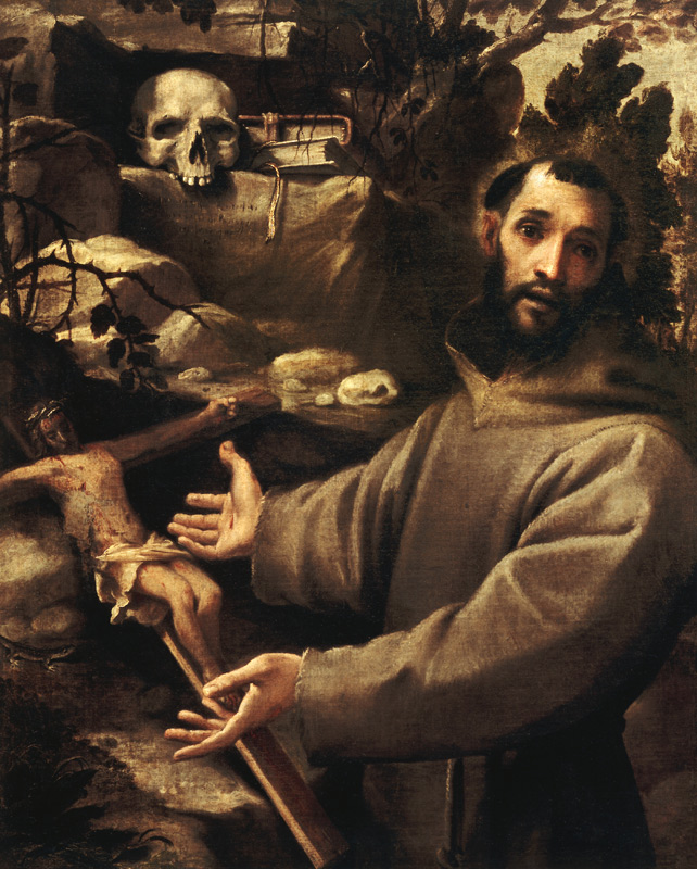 A.Carracci /Francis of Assisi/ Ptg./ C16 de Annibale Carracci