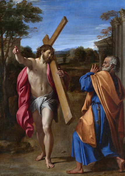 Christ appearing to Saint Peter on the Appian Way (Domine, Quo Vadis?) de Annibale Carracci