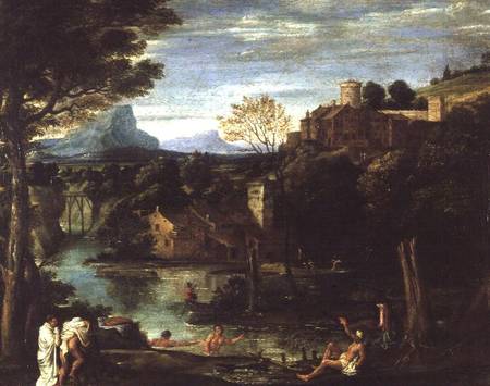 Landscape with Bathers de Annibale Carracci