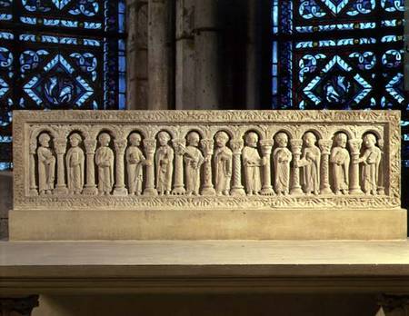 Apostles under Arcadescarved relief de Anonym Romanisch