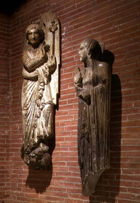 Figures of the Annunciation, from the exterior of St. Sernin de Anonym Romanisch