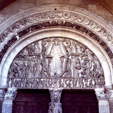 The Last Judgement, tympanum from the west portal de Anonym Romanisch