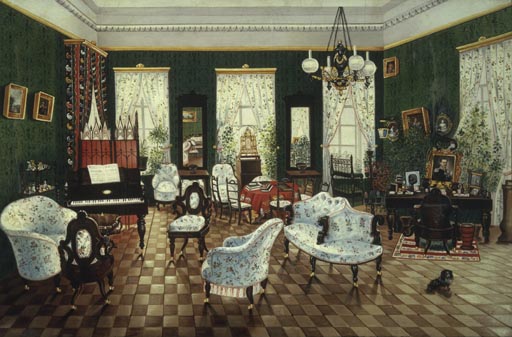 Kabinett im Landhaus des Grafen Dimitri Andrejewitsch Tolstoi in Snamenskaja, Gouvernement Woronesch de Anonym, Haarlem