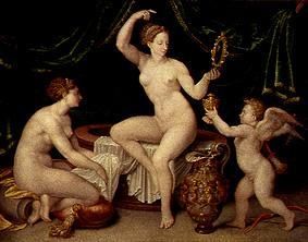 Venus looks at herself after the bath in the mirro de Anonym, Haarlem