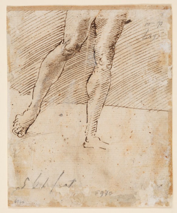 Beine eines stehenden Mannes (Fragment) de Anonym